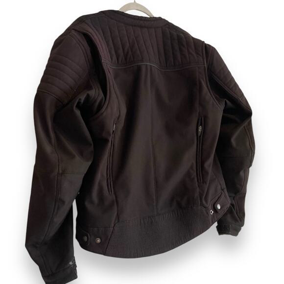 Mens Street & Steel Black Padded Full Zip Biker Bomber Jacket Size Medium - Picture 4 of 16